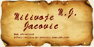 Milivoje Jačović vizit kartica